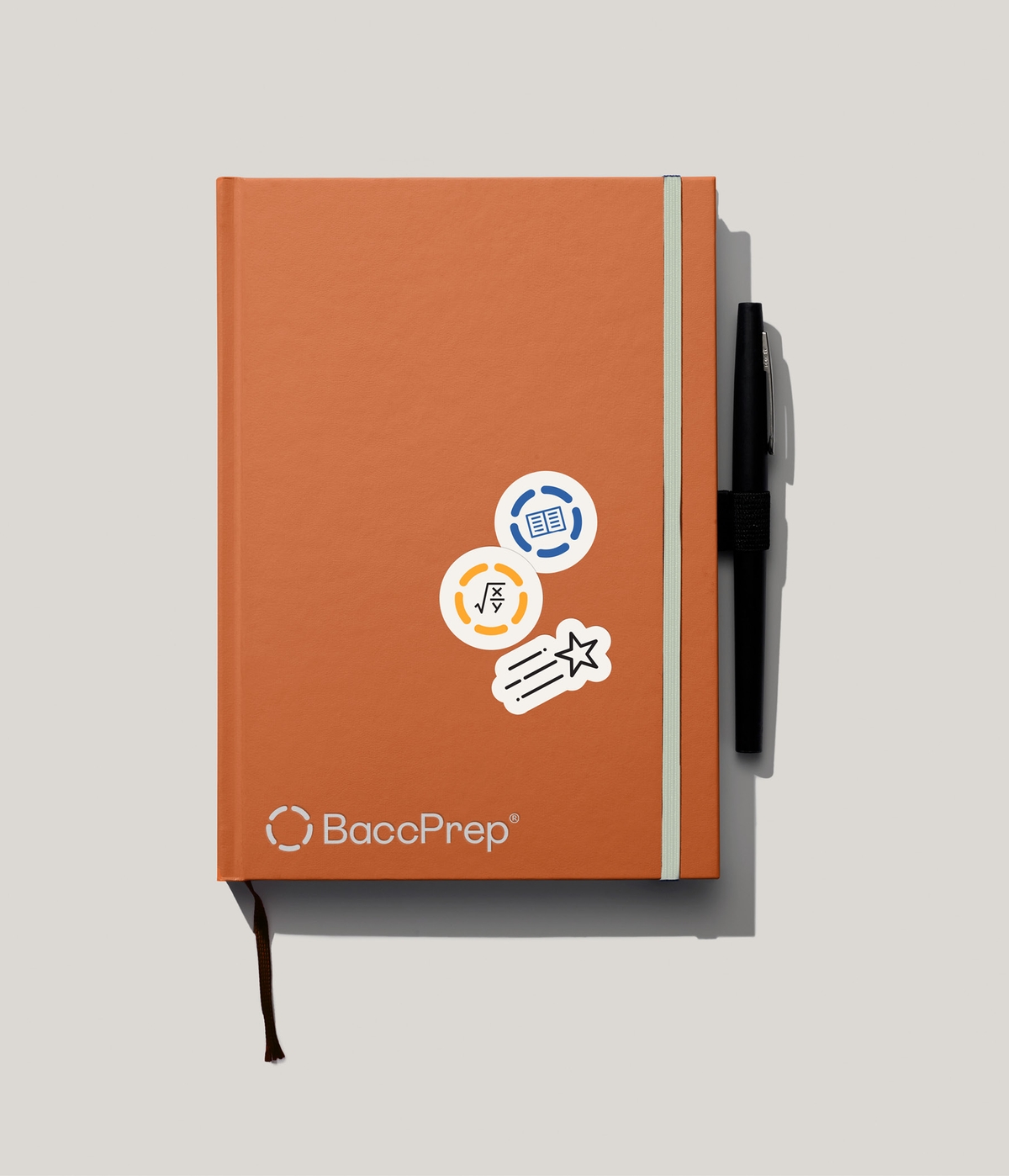 Baccprep Branding - IB Education Orange Notebook Stickers and Logo | Atollon - a design company