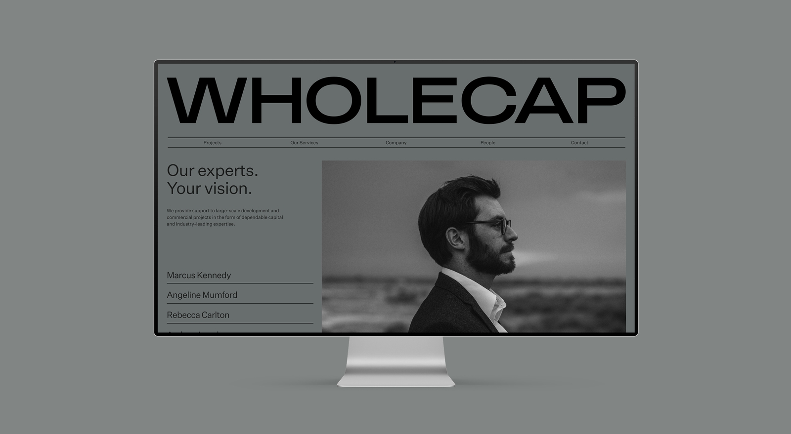 Wholecap - Brand and Website Design - Financial Capital Funding UX design Desktop mockup | Atollon - a design company