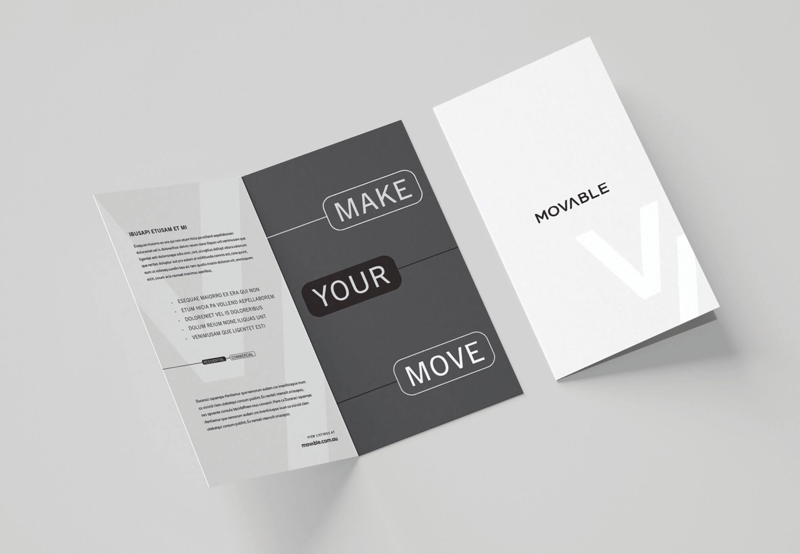 Movable - Brand and Website - Real Estate Trifold Brochure Design | Atollon - a design company