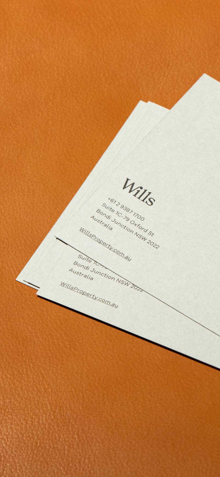 Wills Property - Printed Business Card Logo and address - Brand Strategy | Atollon - a design company
