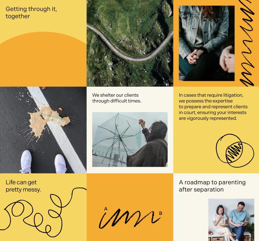 Grid of Umbrella Family Law social post content