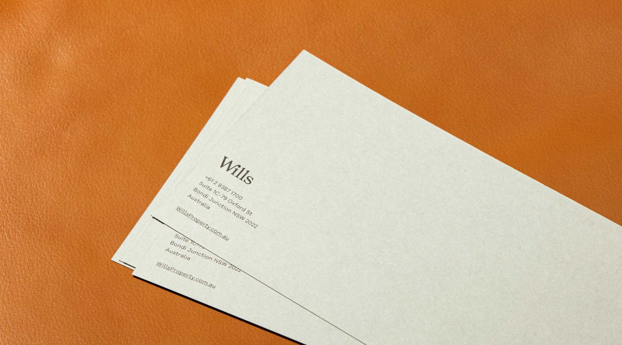 Wills Property - DL Flyer Printed Card Logo and address - Brand Strategy | Atollon - a design company