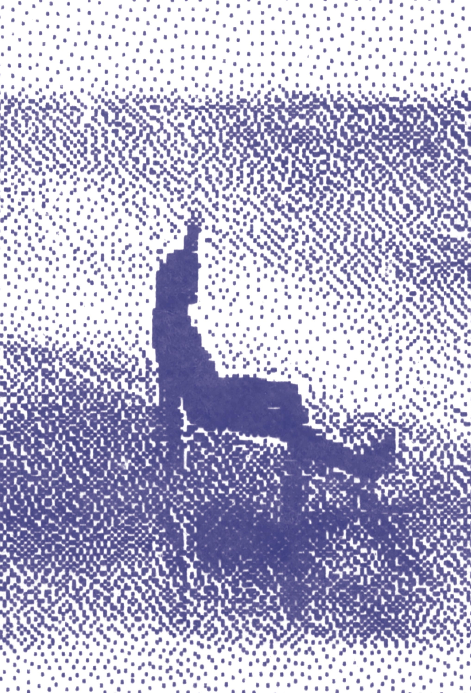 Former Merchandise campaign blue halftone image of a surfer with raised arm