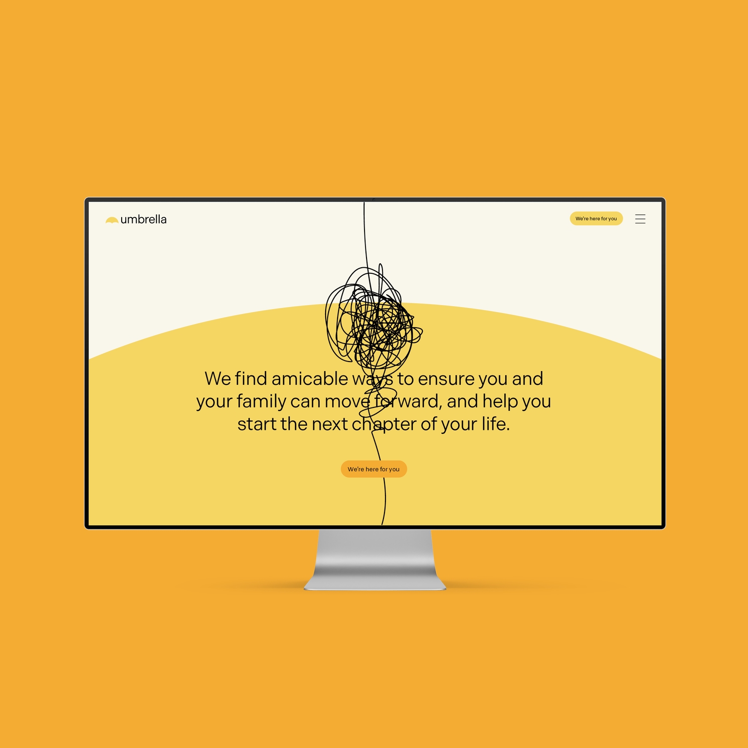 Umbrella Family Law billboard reading “See the path forward, through and beyond separation”