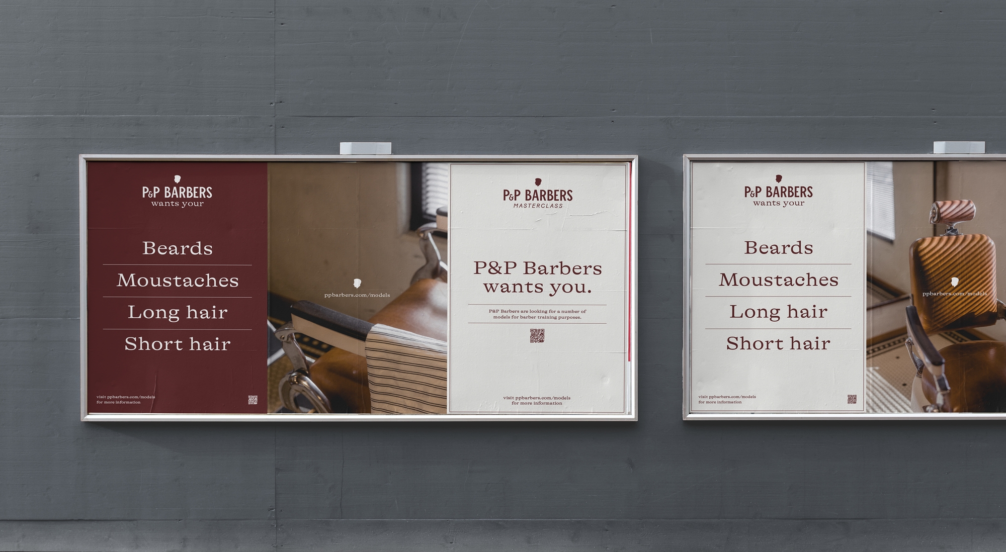 PP Barbers - Brand Masterclass Jack Papoutsidis Poster Advertising - Men's Barbering | Atollon - a design company